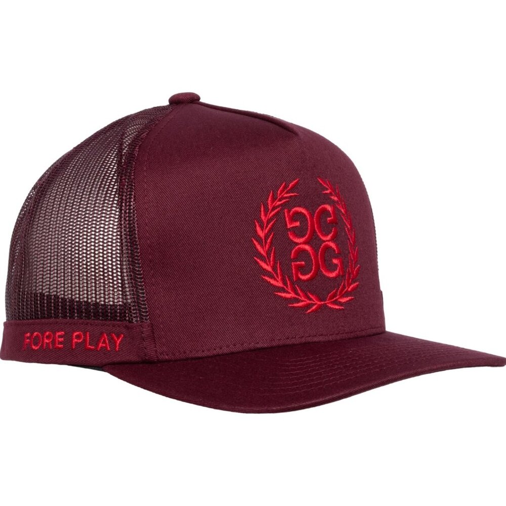 G/Fore Wreath Rhubarb Cotton‎ Twill Tall Golf Trucker Hat OSFA GMH000029